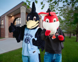 Mascots Rowdy and Mo