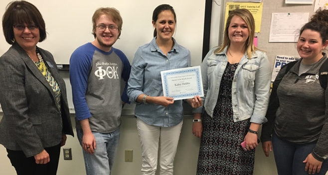 Hobbs receives PTK April mentor award