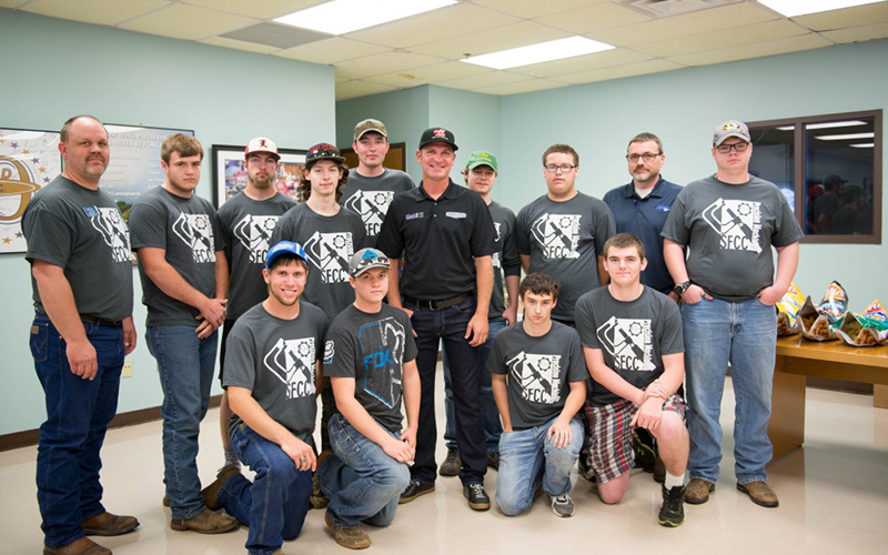 Read more about NASCAR driver Bowyer visits with State Fair Career and Technology Center students