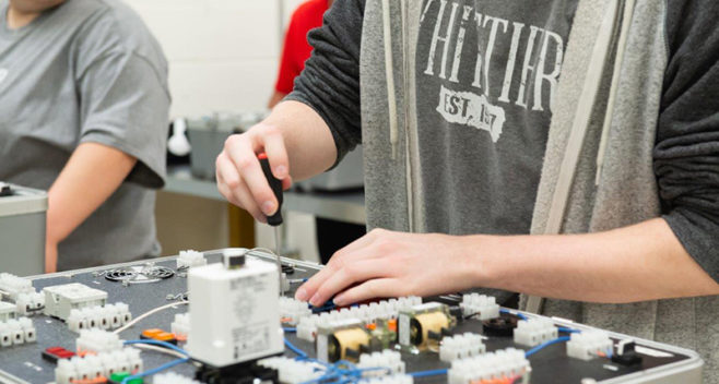 Whitter student at mini tech career day