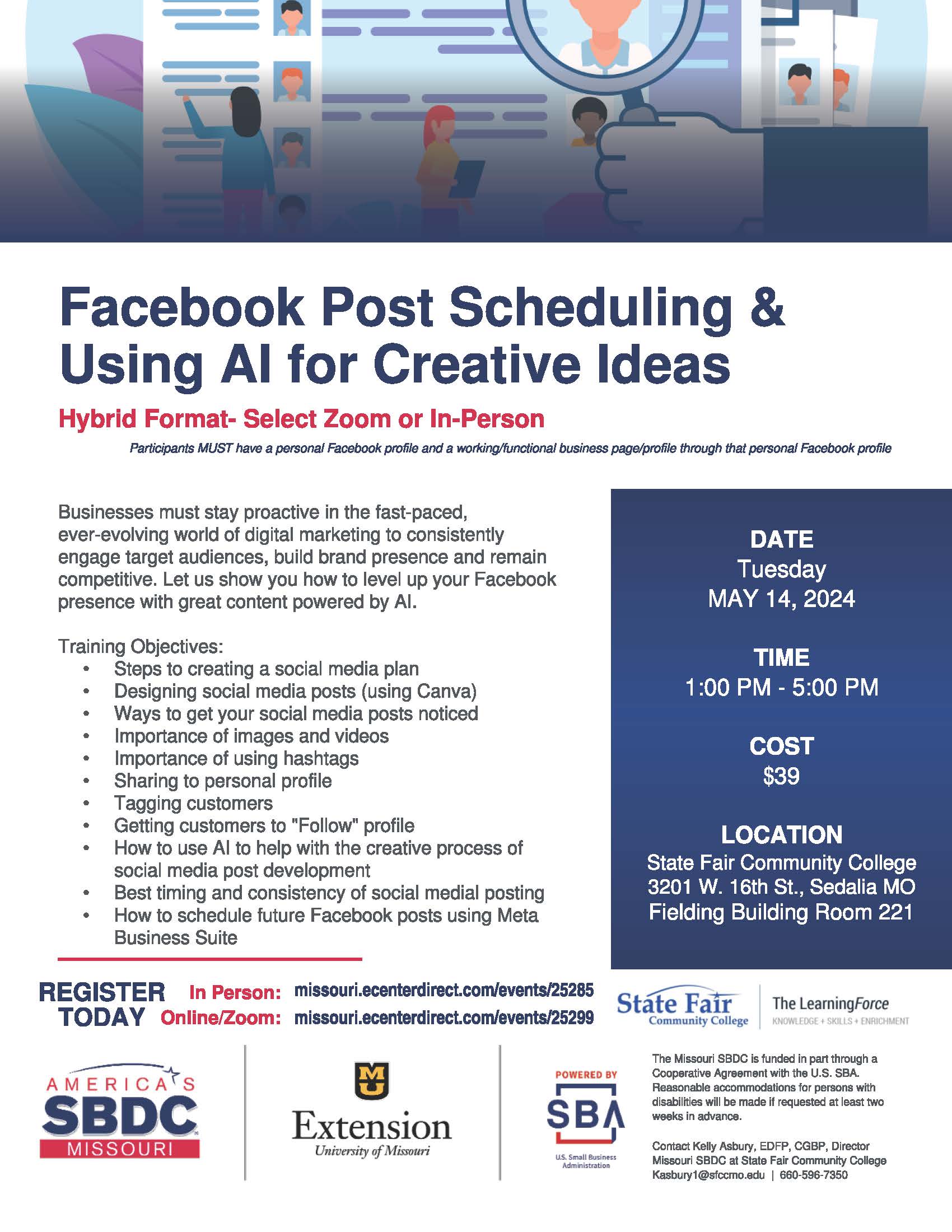 Read more about Missouri SBDC and The LearningForce to host social media and AI Workshop